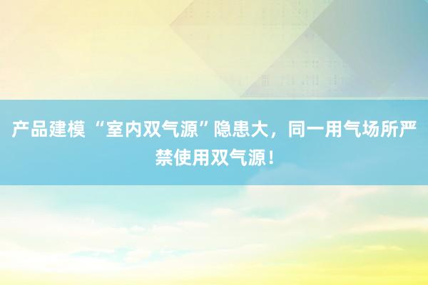 产品建模 “室内双气源”隐患大，同一用气场所严禁使用双气源！