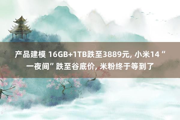 产品建模 16GB+1TB跌至3889元, 小米14“一夜间”跌至谷底价, 米粉终于等到了